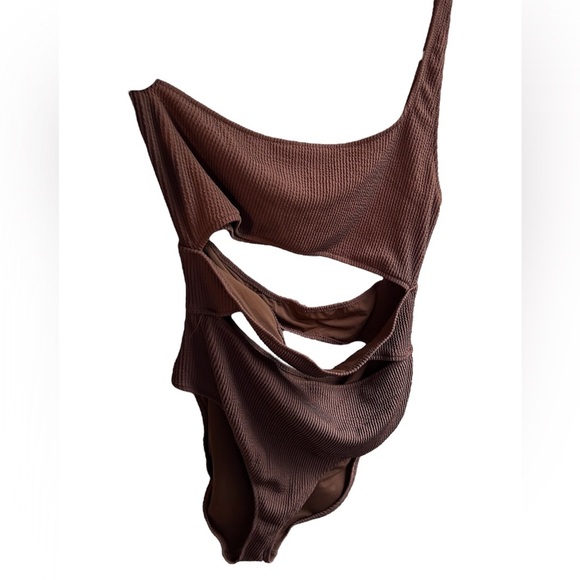 Aerie Crinkle full coverage bathing suit brown size XXL NWT poolside beach - Picture 2 of 10